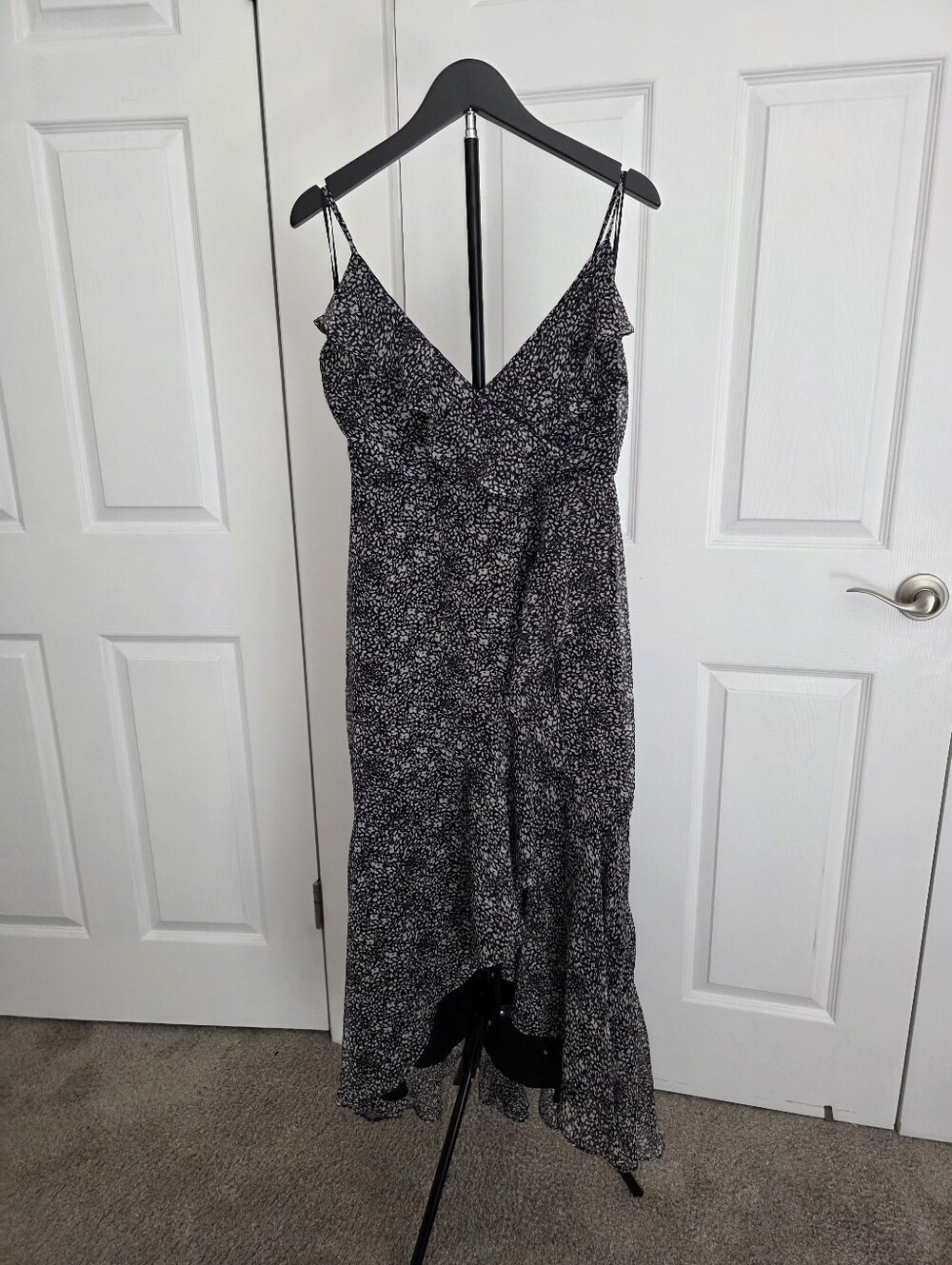 Express Black and White Spaghetti Strap Maxi Dress